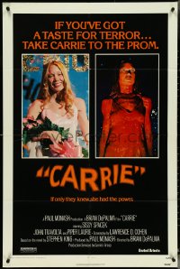 5r0379 CARRIE 1sh 1976 Stephen King, Sissy Spacek before and after her bloodbath at the prom!