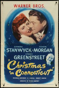 5r0391 CHRISTMAS IN CONNECTICUT 1sh 1945 Barbara Stanwyck, Dennis Morgan, Sydney Greenstreet!