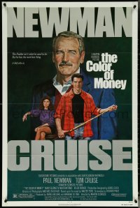 5r0403 COLOR OF MONEY 1sh 1986 Robert Tanenbaum art of Paul Newman & Tom Cruise playing pool!
