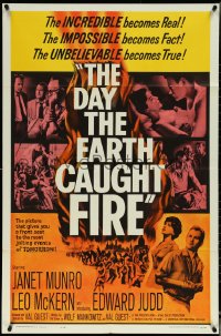5r0414 DAY THE EARTH CAUGHT FIRE 1sh 1962 Val Guest sci-fi, most jolting events of tomorrow!