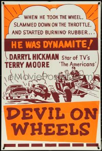 5r0424 DEVIL ON WHEELS 1sh R1960s Darryl Hickman, Terry Moore, he started burning rubber!