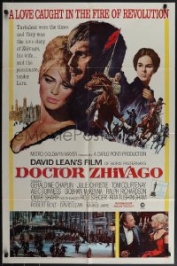 5r0433 DOCTOR ZHIVAGO 1sh 1965 Omar Sharif, Julie Christie, David Lean English epic, Terpning art!