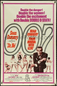 5r0441 DR. NO/FROM RUSSIA WITH LOVE 1sh 1965 Sean Connery is James Bond, double danger & excitement!