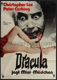 5r0197 DRACULA A.D. 1972 German 1972 Hammer, completely different art of vampire Christopher Lee!