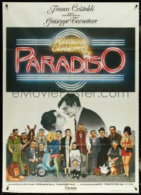 5r0118 CINEMA PARADISO Italian 1p 1989 Cecchini art of Philippe Noiret & cast, continuous release!