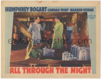 5r1126 ALL THROUGH THE NIGHT LC 1942 Conrad Veidt pointing gun at Humphrey Bogart under pier!