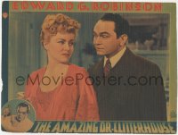 5r1127 AMAZING DR. CLITTERHOUSE LC 1938 great close up of Edward G. Robinson & Claire Trevor, rare!