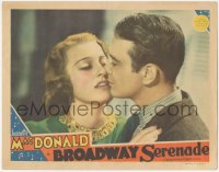 5r1176 BROADWAY SERENADE LC 1939 best romantic close up of Jeanette MacDonald & Lew Ayres kissing!