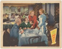 5r1193 COME & GET IT LC 1936 Edward Arnold & Walter Brennan stare at Frances Farmer in restaurant!