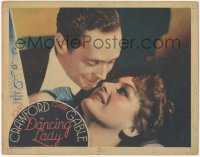 5r1199 DANCING LADY LC 1933 romantic super close up of Joan Crawford & Franchot Tone, rare title!