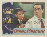 5r1204 DARK PASSAGE LC #3 1947 c/u of Humphrey Bogart held at gunpoint by Clifton Young, film noir!