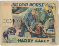 5r1208 DEVIL HORSE chapter 1 LC 1932 Harry Carey & Frankie Darro examine horse hoof, Untamed, color!