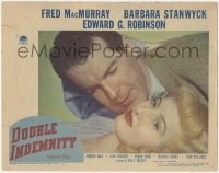5r1216 DOUBLE INDEMNITY LC #2 1944 Billy Wilder, best close up of Barbara Stanwyck & Fred MacMurray!