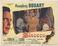5r1424 SIROCCO LC #8 1951 Humphrey Bogart in trench coat on stairs surrounded by armed soldiers!