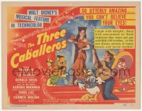 5r1096 THREE CABALLEROS TC 1944 Disney cartoon/live action, Donald Duck, Panchito & Joe Carioca!