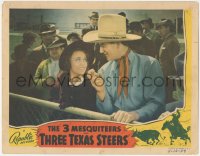 5r1477 THREE TEXAS STEERS LC 1939 close up of John Wayne & Carole Landis, Three Mesquiteers, rare!