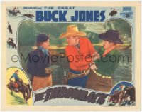 5r1478 THROWBACK LC 1935 Muriel Evans pointing gun at bad guy restrained by Buck Jones, ultra rare!