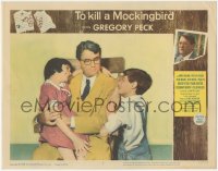 5r1486 TO KILL A MOCKINGBIRD LC #2 1963 best close up of Gregory Peck as Atticus with Jem & Scout!
