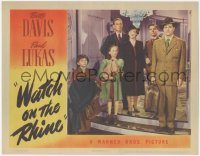5r1518 WATCH ON THE RHINE LC 1943 great image of Bette Davis, Paul Lukas & family on stairs!