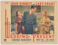 5r1521 WEDDING PRESENT LC 1936 c/u of dirty Cary Grant between Joan Bennett & Inez Courtney, rare!