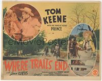 5r1109 WHERE TRAILS END TC 1942 great image of cowboy Tom Keene & cowgirl Joan Curtis, ultra rare!