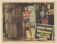 5r1537 WOMAN OF THE RIVER LC #7 R1957 full-length close up of super sexy Sophia Loren in shorts!