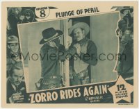 5r1545 ZORRO RIDES AGAIN chapter 8 LC 1937 masked John Carroll choking guy, serial, Plunge of Peril!