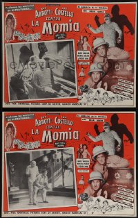 5r0005 ABBOTT & COSTELLO MEET THE MUMMY 7 Mexican LCs 1955 Bud & Lou, monster shown in several!