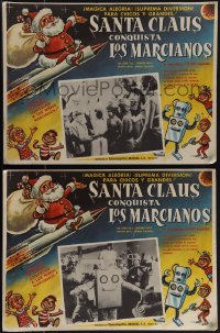 5r0007 SANTA CLAUS CONQUERS THE MARTIANS 7 Mexican LCs 1964 Xmas fantasy, aliens, robots, Pia Zadora!