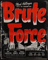 5r0025 BRUTE FORCE pressbook 1947 Jules Dassin, Burt Lancaster & sexy Yvonne DeCarlo, very rare!