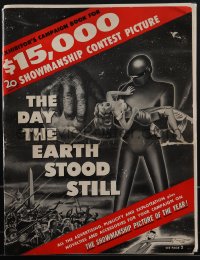 5r0026 DAY THE EARTH STOOD STILL LAMINATED pressbook 1951 classic art of Gort & Neal, includes herald!