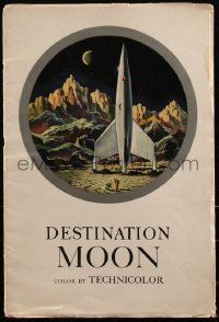 5r0027 DESTINATION MOON pressbook 1950 Robert A. Heinlein, cool image of rocket on moon's surface!