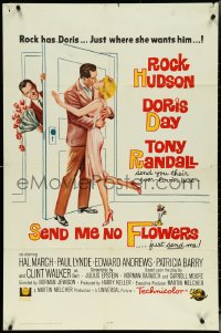 5r0855 SEND ME NO FLOWERS 1sh 1964 great images of Rock Hudson, Doris Day & Tony Randall!