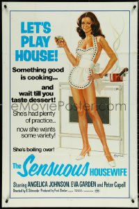 5r0857 SENSUOUS HOUSEWIFE 1sh 1972 Hausfrauen-Report 3, artwork of sexy wife in nothing but apron!
