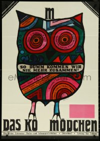 5r0137 SO DUMM KOMMEN WIR NICHT MEHR ZUSAMMEN 23x32 German stage poster 1966 owl by Lenica, rare!