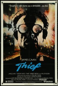5r0939 THIEF 1sh 1981 Michael Mann, cool image of James Caan, Violent Streets!