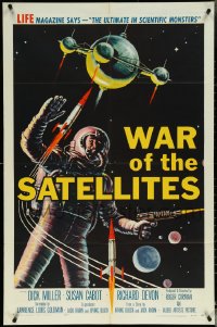 5r0985 WAR OF THE SATELLITES 1sh 1958 the ultimate in scientific monsters, cool astronaut art!