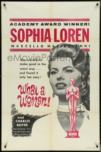 5r0991 WHAT A WOMAN 1sh 1958 Alessandro Blasetti's La Fortuna di essere donna, Sophia Loren, Mastroianni