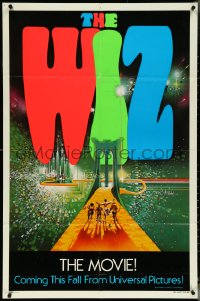 5r1003 WIZ teaser 1sh 1978 Diana Ross, Michael Jackson, Richard Pryor, Wizard of Oz, art by Bob Peak!