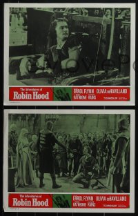 5r1557 ADVENTURES OF ROBIN HOOD 8 LCs R1964 Errol Flynn in the title role with Olivia De Havilland!