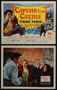 5r1568 CAPTAIN FROM CASTILE 8 LCs 1947 Tyrone Power, Jean Peters, Cesar Romero, Mexican war!