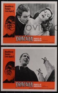 5r1576 DRACULA PRINCE OF DARKNESS 8 LCs 1966 Hammer, great images of vampire Christopher Lee