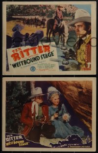 5r1631 WESTBOUND STAGE 8 LCs 1940 Tex Ritter with his horse White Flash, ultra rare complete set!
