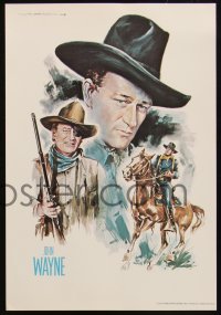 5r0004 COWBOY KINGS OF WESTERN FAME art portfolio 1973 John Wayne & 23 other famous western stars!