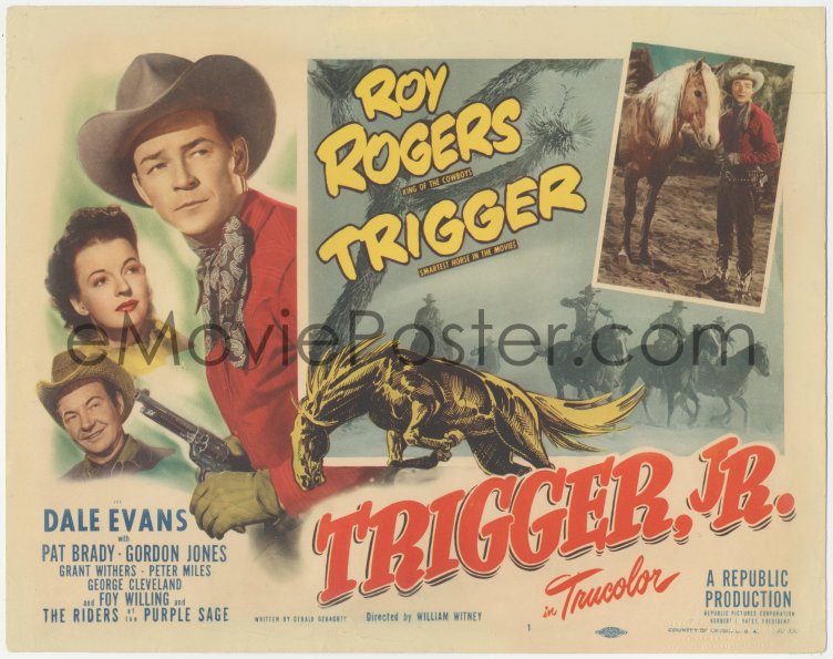 eMoviePoster.com: 5r1101 TRIGGER JR. TC 1950 Roy Rogers & Trigger, Dale ...