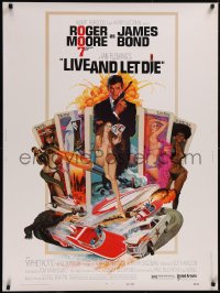 5s0027 LIVE & LET DIE West Hemi 30x40 1973 McGinnis art of Roger Moore as James Bond & tarot cards!