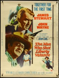 5s0028 MAN WHO SHOT LIBERTY VALANCE 30x40 1962 images of John Wayne & James Stewart, Vera Miles!