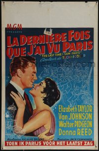 5s0419 LAST TIME I SAW PARIS Belgian 1955 artwork of Elizabeth Taylor & Van Johnson, rare!