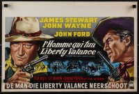 5s0420 MAN WHO SHOT LIBERTY VALANCE Belgian 1962 John Ford, art of John Wayne & James Stewart