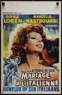 5s0421 MARRIAGE ITALIAN STYLE Belgian 1964 de Sica's Matrimonio all'Italiana, Loren, ultra rare!